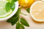 Mint Infusion Tea Tisane With Lemon Stock Photo