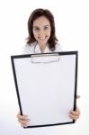 Young Doctor Showing Medical Prescription Stock Photo