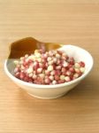 Corn In Bowl On Wood Table Stock Photo