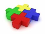 Colorful Jigsaw Puzzles Stock Photo