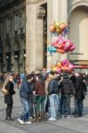 Busy Street In Milan Stock Photo