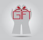 Hand Hold Gift Like Box  Icon Stock Photo