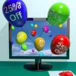 25 Off Balloons From Computer Stock Photo