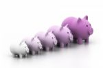 Piggy Bank In A Row Stock Photo