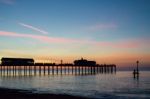 Sunrise Over Southwold Pier Stock Photo