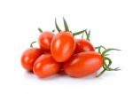 Cherry Tomato Isolated On The White Background Stock Photo