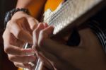 Solo Guitar, Guitar Player Stock Photo