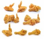 Fried Chicken Isolated On White Background Stock Photo