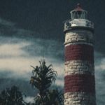 Cape Moreton Lighthouse On The North Part Of Moreton Island. Abstract Lighting Stock Photo