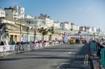 Cars Approaching The Finish Line Of The London To Brighton Veter Stock Photo