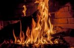 Log In Fire Stock Photo