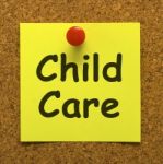 Child Care Note With Pushpin Stock Photo