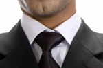 Close Up Pose Of Businessman Tie Stock Photo