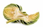 Sliced Artichoke Isolated On The White Background Stock Photo