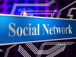 Social Network Represents Connecting People And Friends Stock Photo