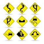 Doodle Traffic Signs Illustrator Stock Photo