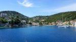 Port Of Fiscardo In Island Kefalonia, Greece Stock Photo