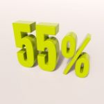 Percentage Sign, 55 Percent Stock Photo