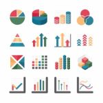 Graph Chart Business And Financial Icons Set. Stock Photo