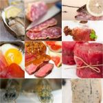 High Protein Food Collection Collage Stock Photo