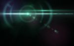 Anamorphic Blue Lens Flare Isolated On Black Background For Overlay Design Or Screen Blending Mode Stock Photo