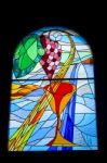 Stained Glass Window Church Of The Holy Sprit In Los Gigantes Te Stock Photo