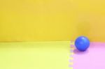 Blue Ball In Children Area Stock Photo