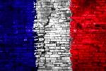 France Flag Painted On Wall Stock Photo