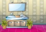 Cartoon  Illustration Interior Bathroom Stock Photo