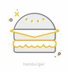 Thin Line Icons, Hamburger Stock Photo