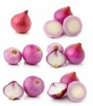 Shallots Isolated On White Background Stock Photo