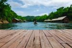 Travel With House Boat At Saiyok Yai National Park, Kanchanaburi Stock Photo