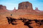 Two Men Chatting In The Desert Stock Photo