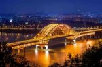 Banghwa Bridge At Night In Seoul,korea Stock Photo