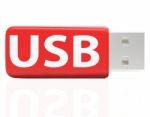 Usb Flash Stick Shows Portable Storage Or Memory Stock Photo