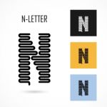 Creative N- Letter Icon Abstract Logo Design  Template Stock Photo