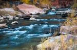 Virgin River In Autumn Stock Photo