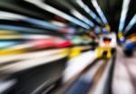 Horizontal Vivid Abstract Motion Train Station Transportation Ba Stock Photo