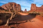 Dirt Road In Monument Valley Stock Photo