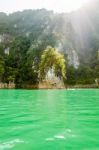 Travel Island And Green Lake ( Guilin Of Thailand ) Stock Photo