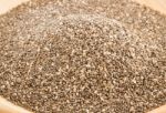 Nutritious Chia Seeds On A Wooden Plate Stock Photo