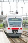 Train Coming To Lausanne Platform Stock Photo