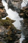 Rapids On The Athabasca River In Jasper National Park Stock Photo