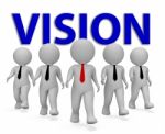 Vision Businessmen Means Objective Aspire 3d Rendering Stock Photo