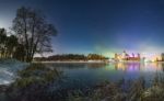 Fairy Castle At Night Stock Photo