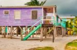 Exterior Of The Buildings In Caye Caulker Belize Stock Photo