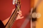 Boy Plays Guitar Stock Photo