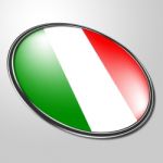 Italian Badge Represents National Flag And Badges Stock Photo