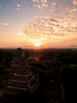 Sunset Over Religious Temples Stock Photo