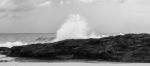 Pristine Beachfront At North Point, Moreton Island. Black And White Stock Photo